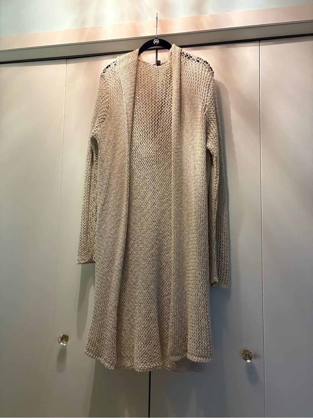 James Perse Open Knit Cardigan in Natural